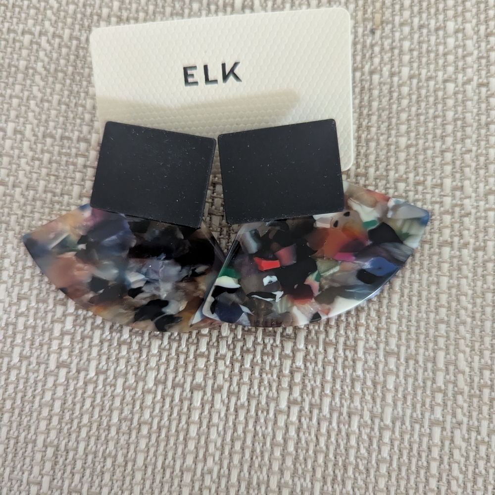 ELK Black and Multicolor Earrings Set - Picture 2 of 4